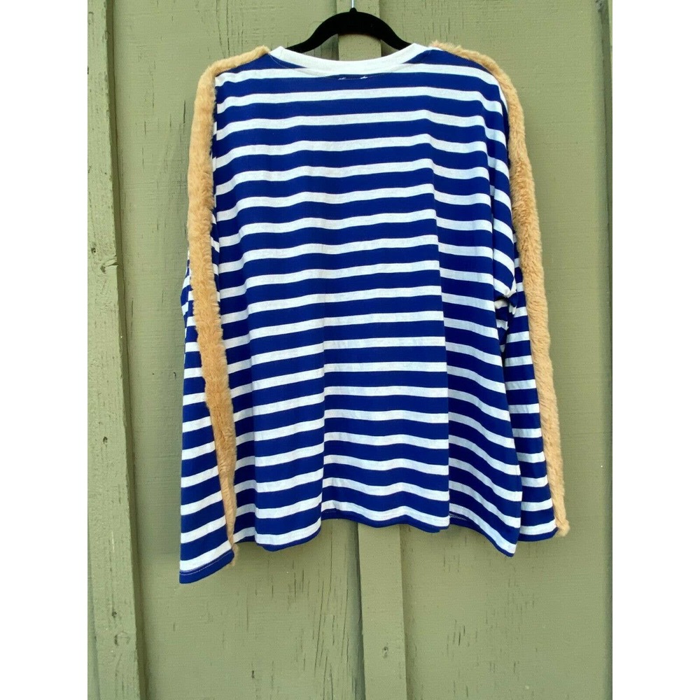 Zara Trafaluc Womens Striped Faux Fur Sz L